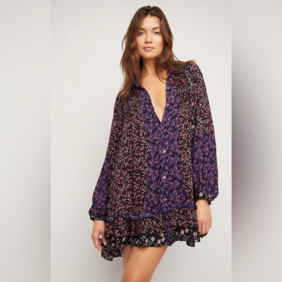 Free People Lost In You Tunic Top or Dress Size Small Oversized Bohemian Tunic - Picture 11 of 12